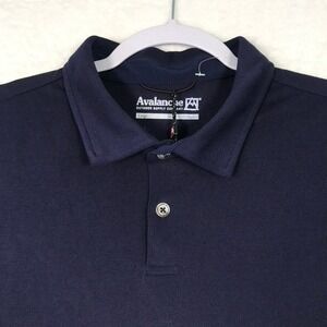 NEW Avalanche Polo Golf Shirt Mens Large Navy Breathable Dry Wicking Performance